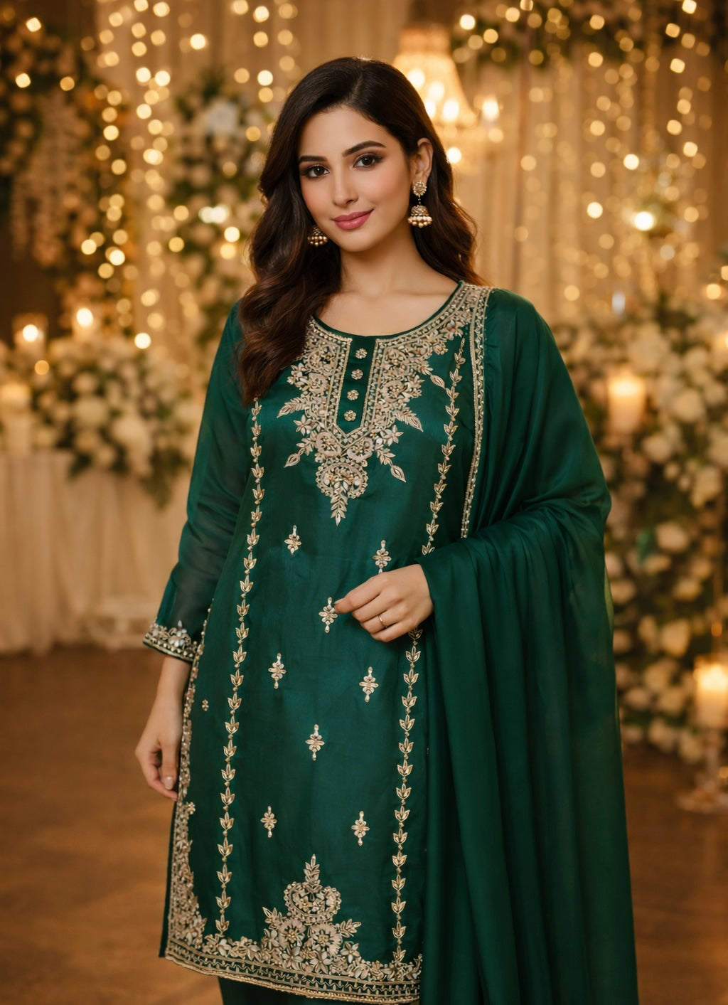 3-piece Silk Bottle green