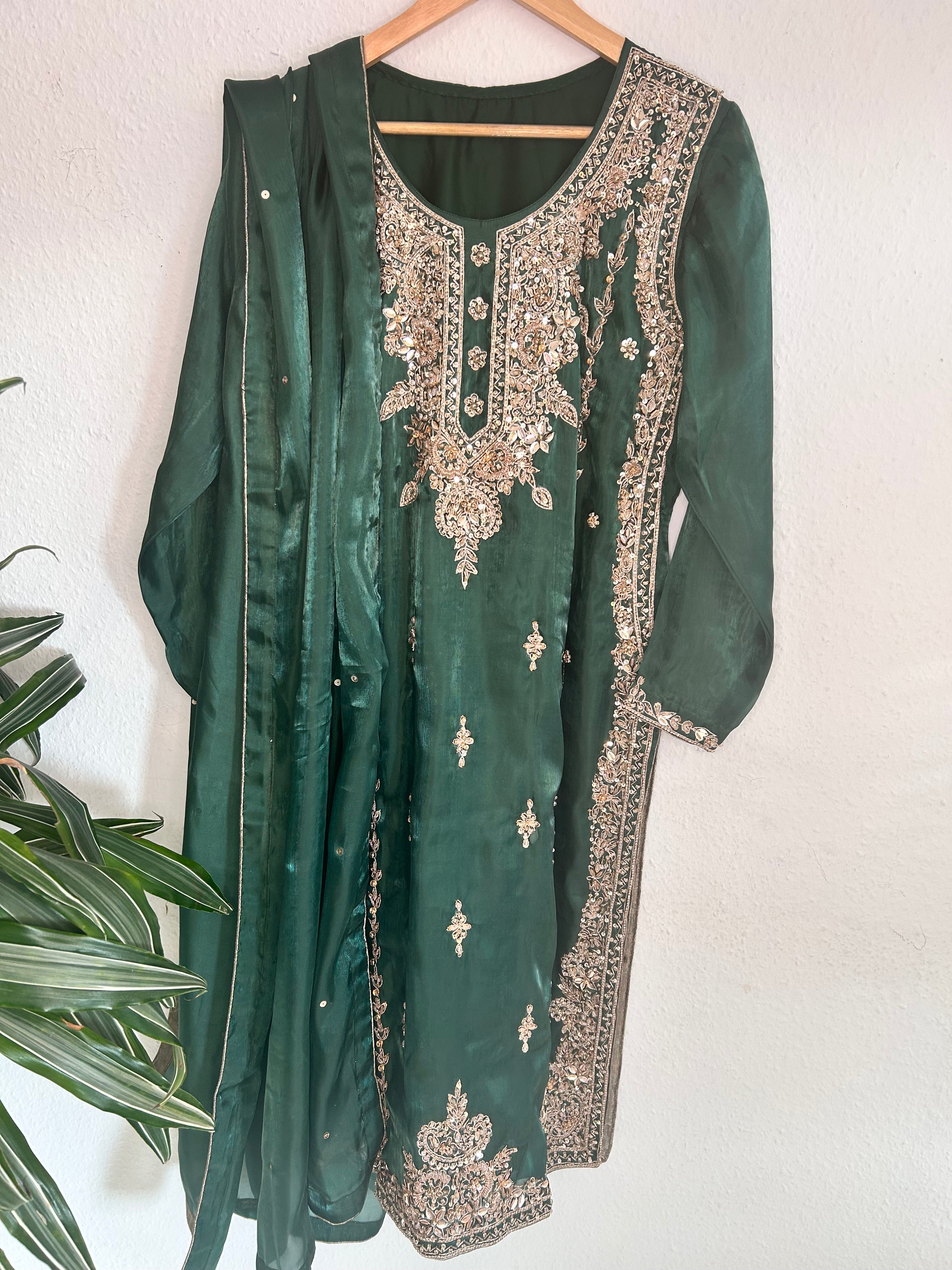 3-piece Silk Bottle green