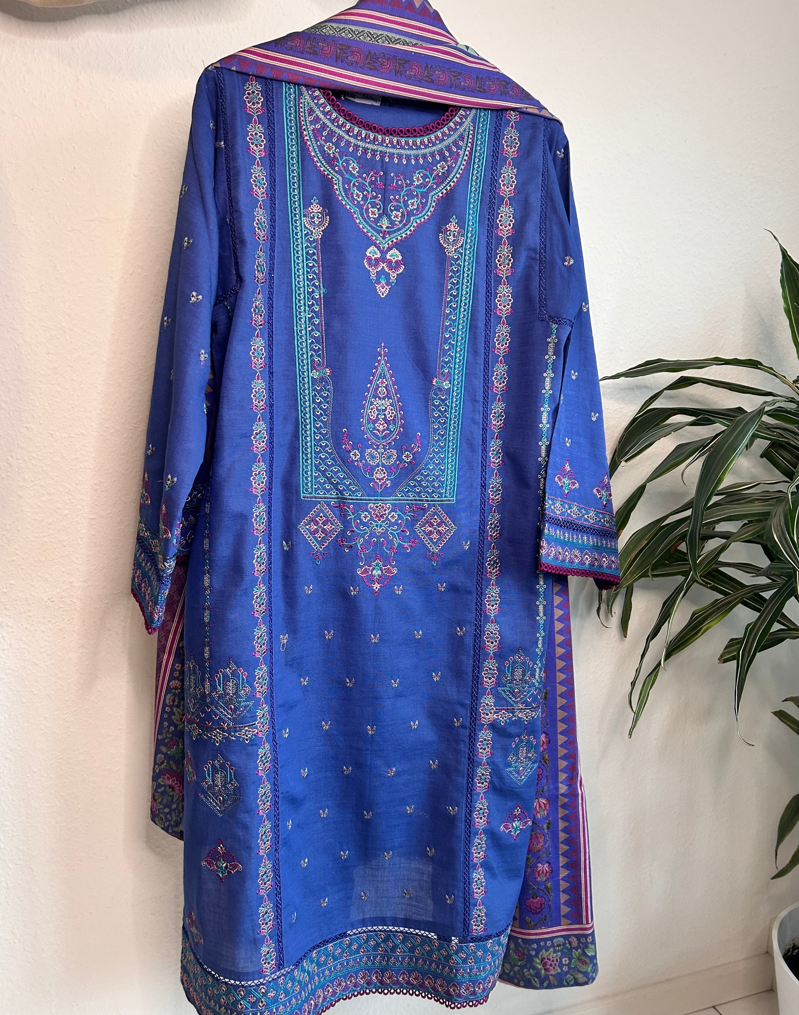 3 Piece khaddar Ink blue