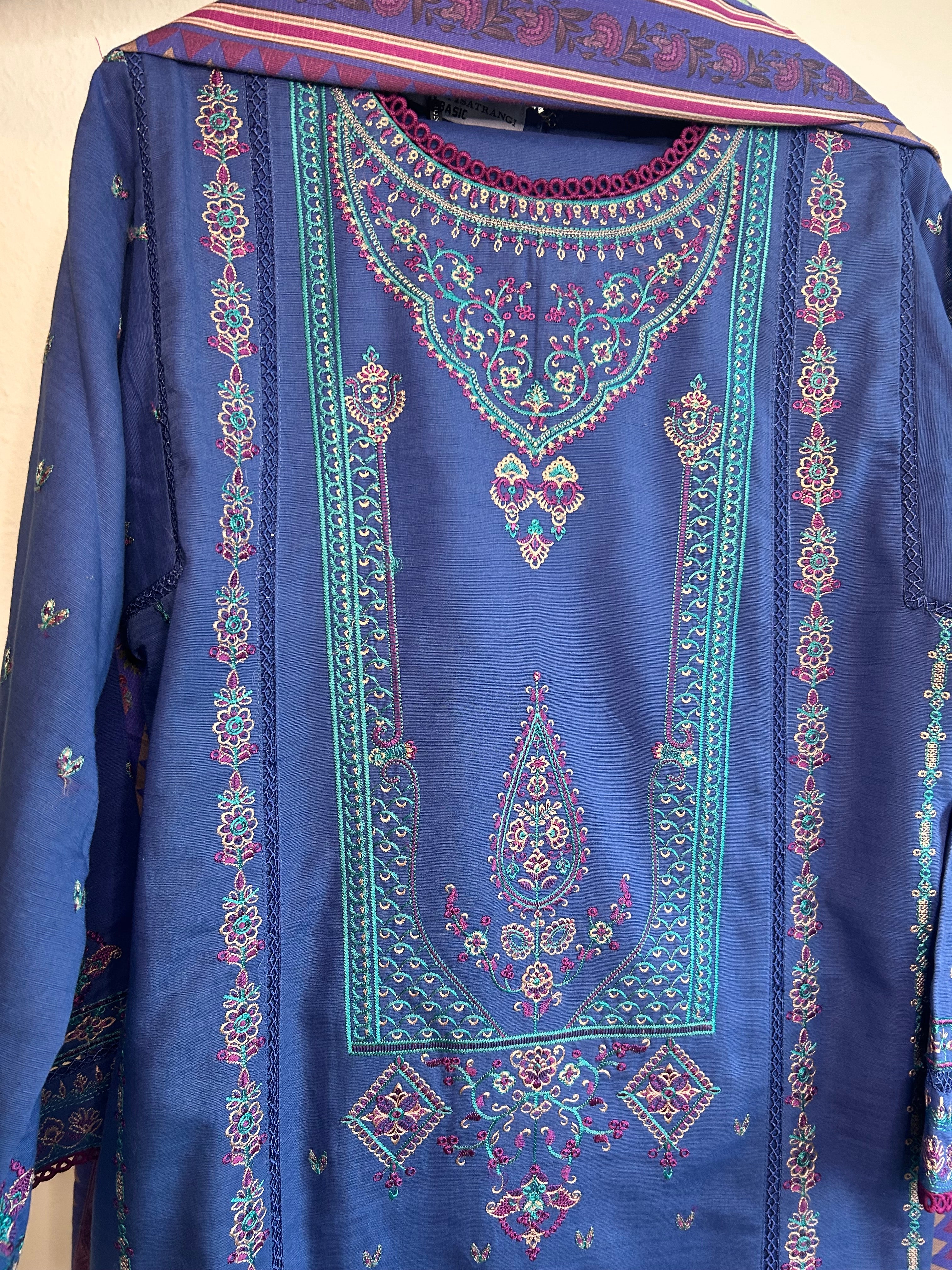 3 Piece khaddar Ink blue