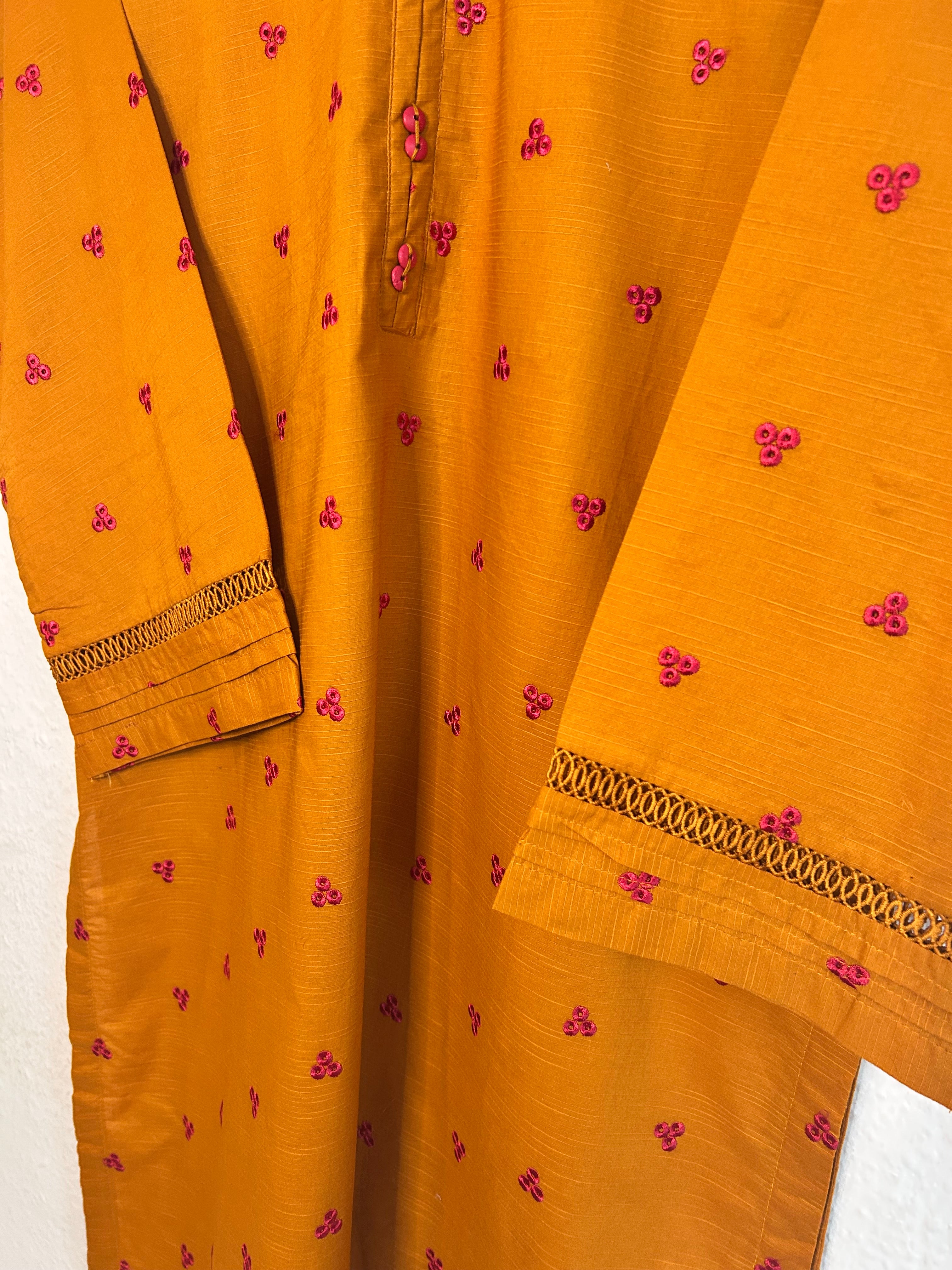 2 Piece khaddar Mustard