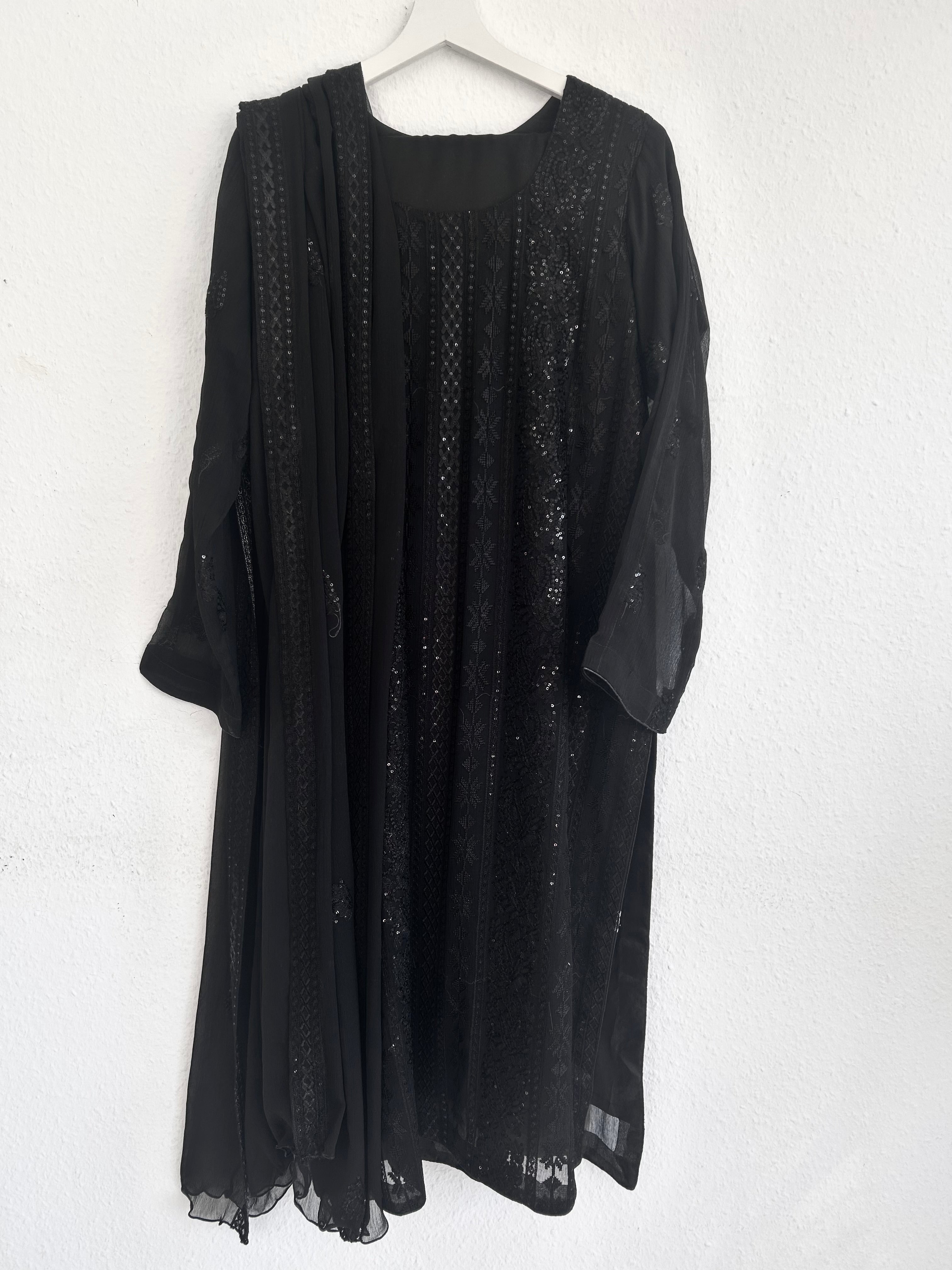 3 Piece chiffon Black