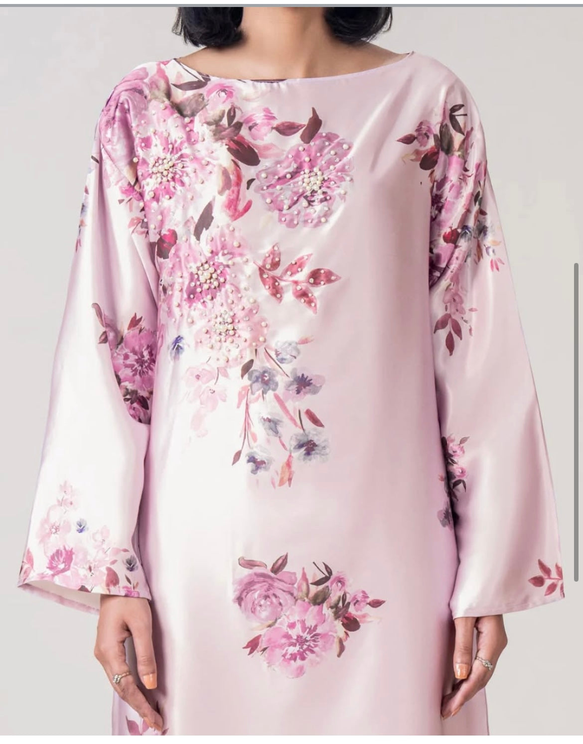 2 piece silk kaftan Lilac
