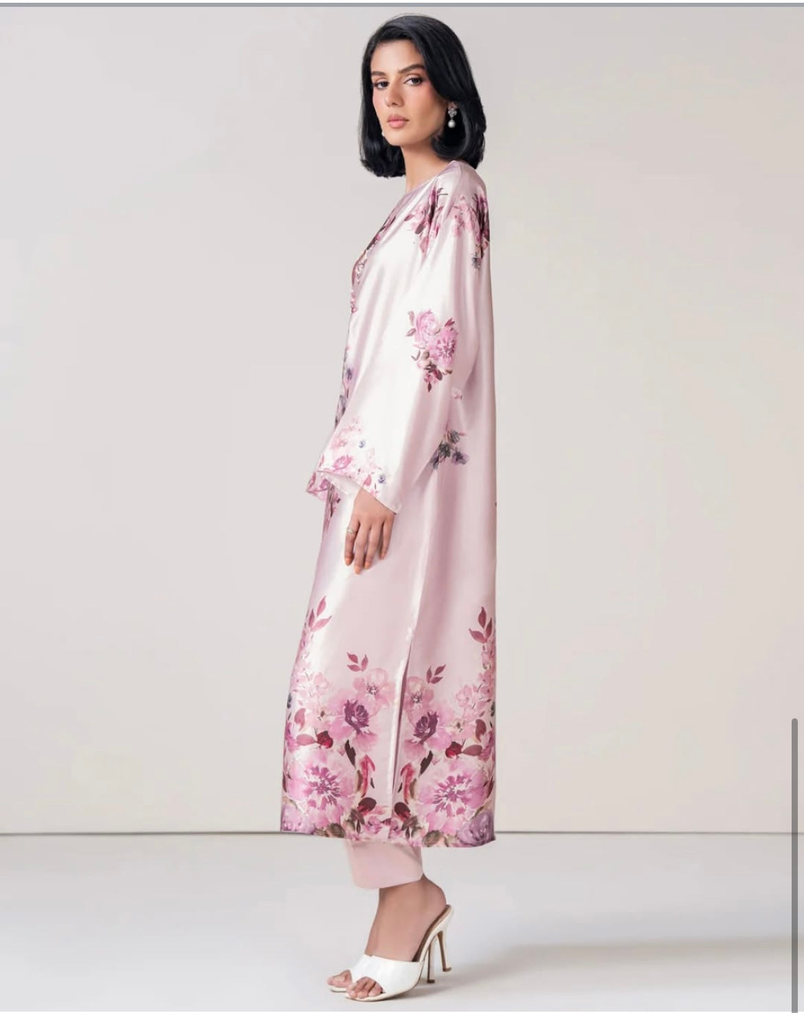 2 piece silk kaftan Lilac