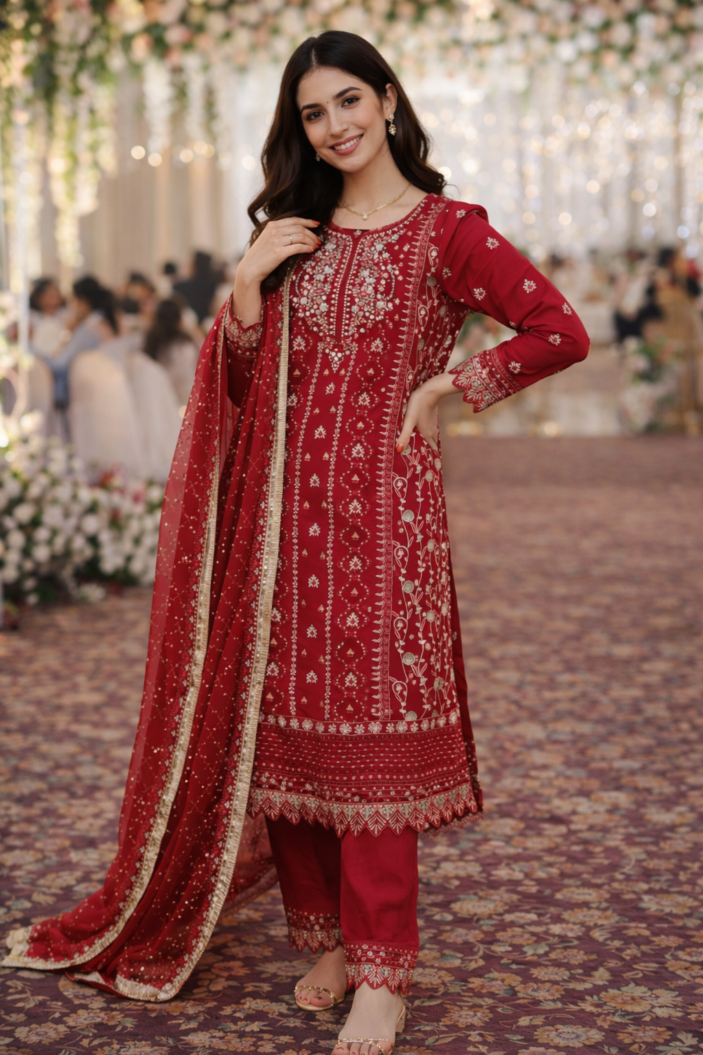3 piece outfit Festive chiffon