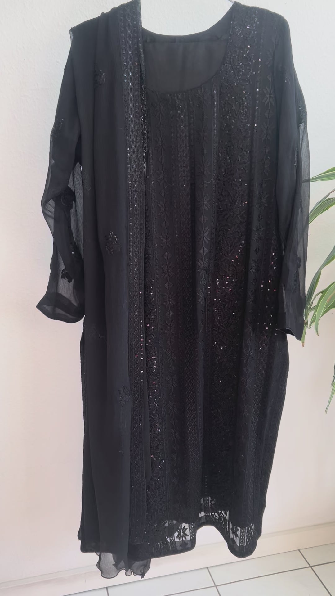 3 Piece chiffon Black