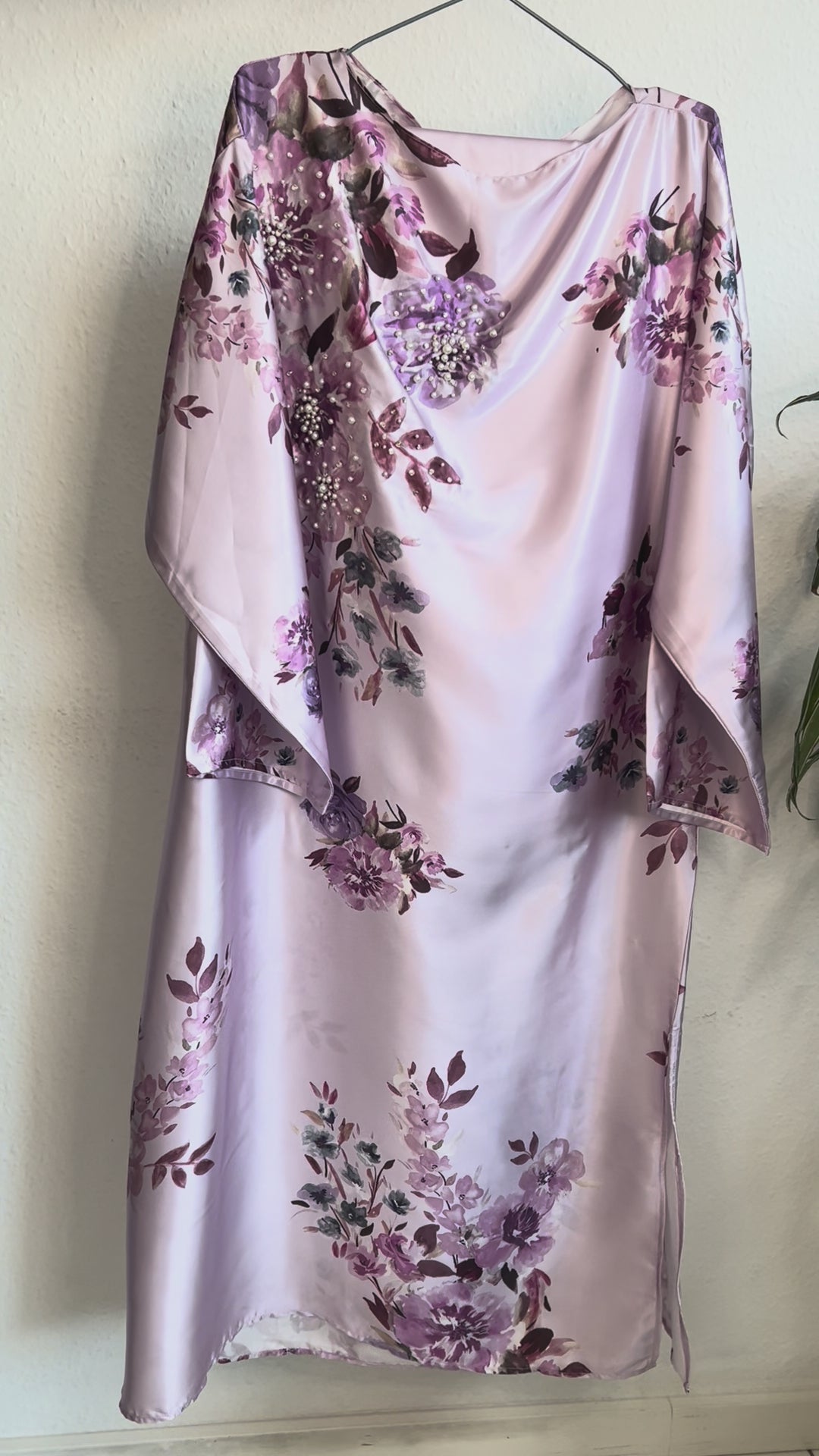 2 piece silk kaftan Lilac