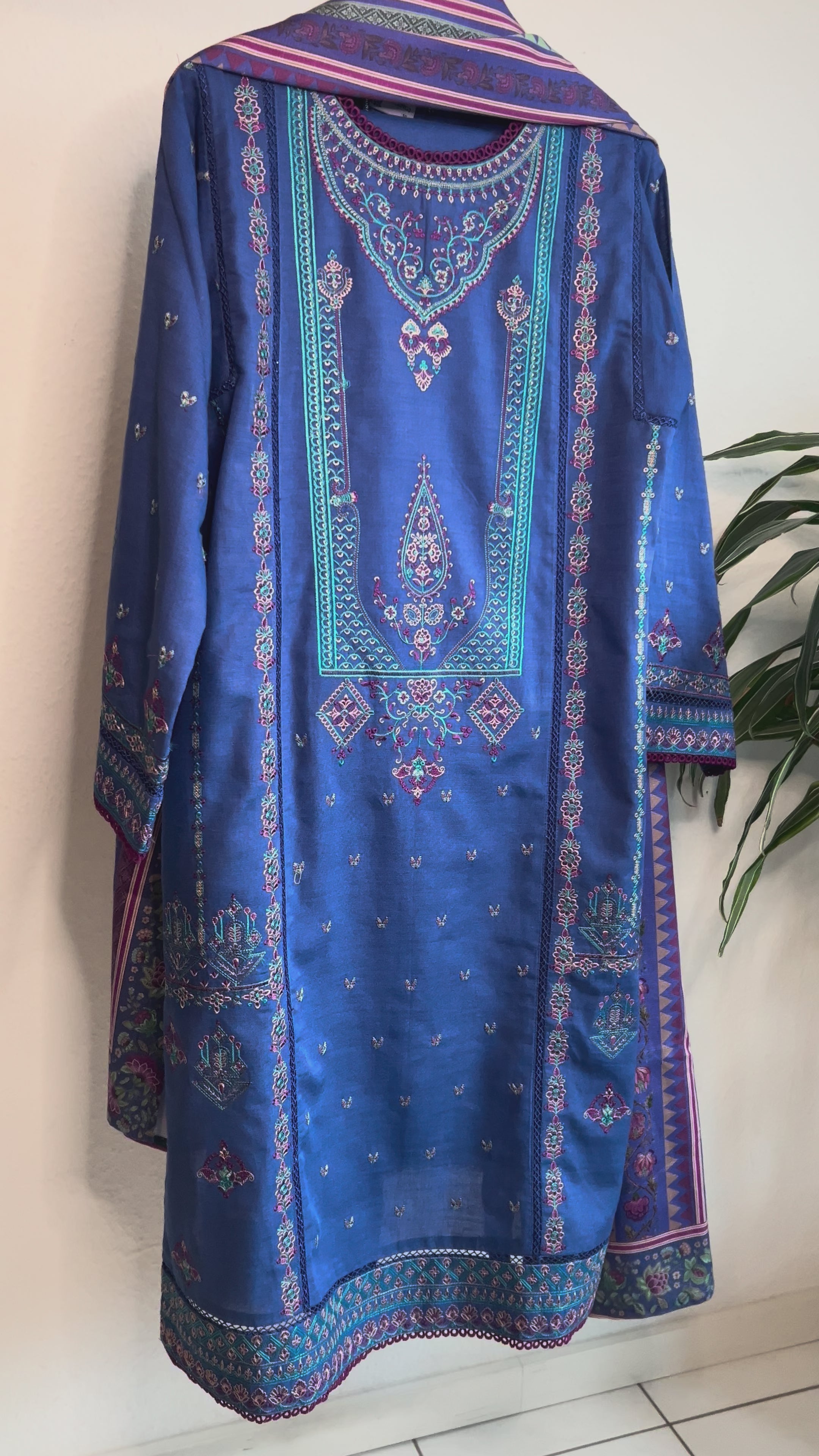 3 Piece khaddar Ink blue