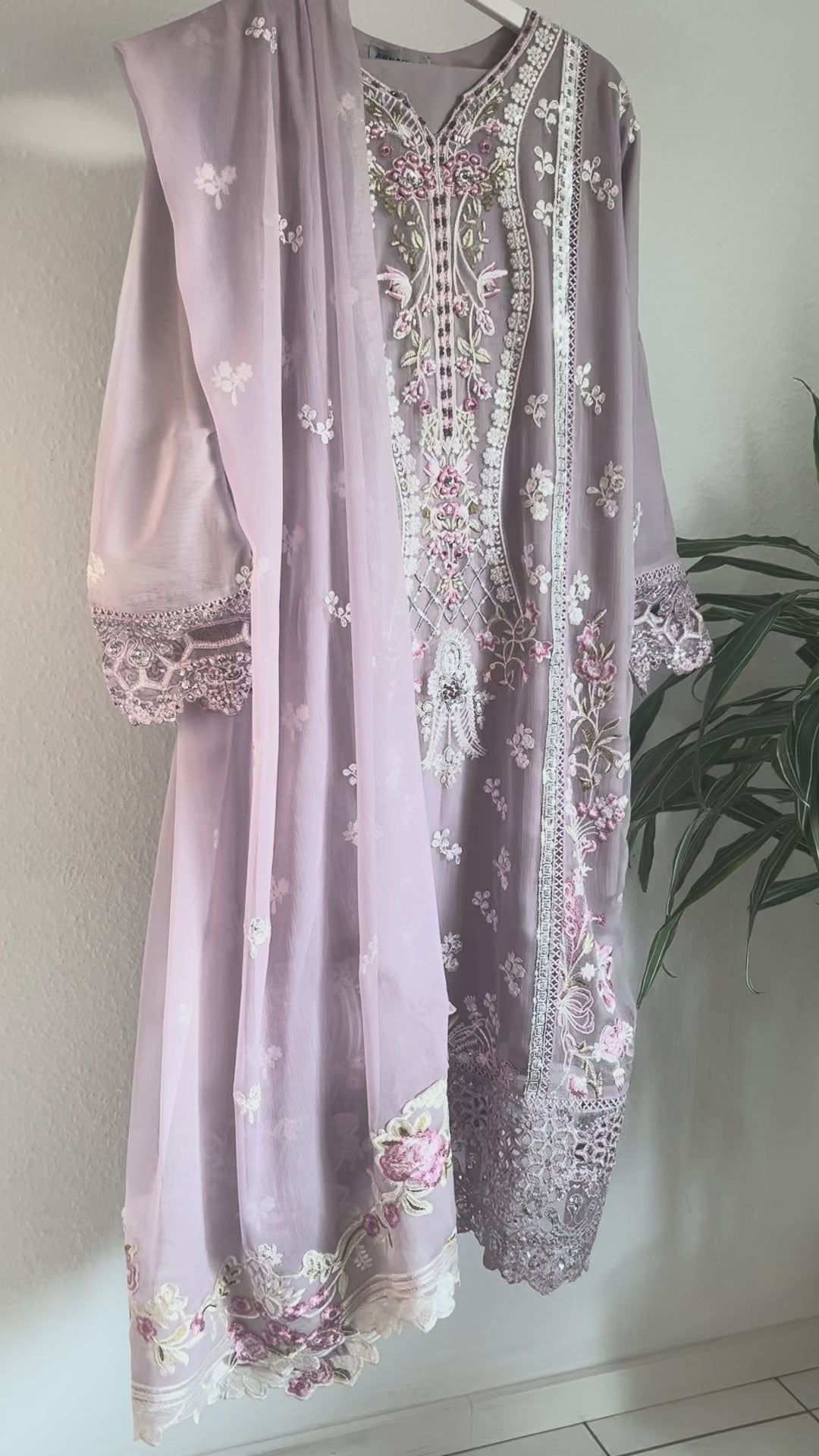 3-piece Chiffon lilac